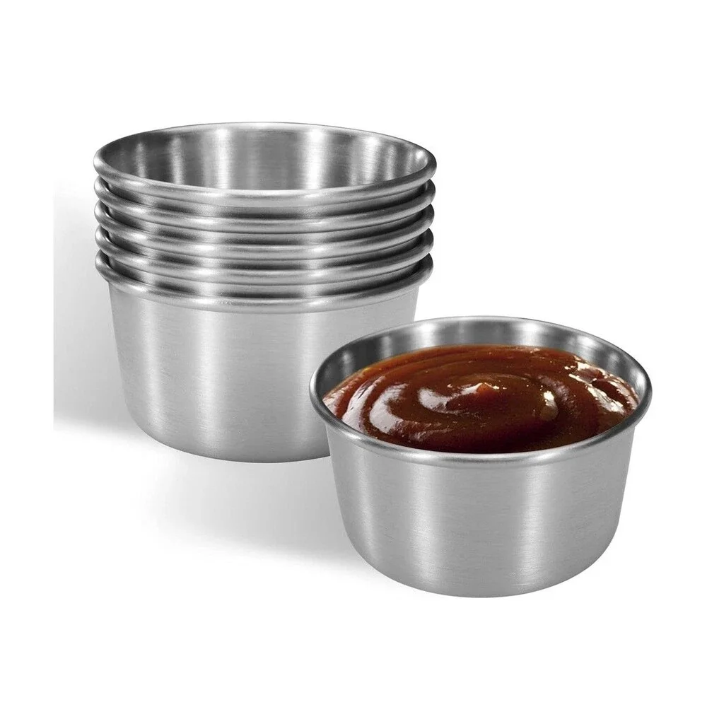 Stainless Steel Sauce Dishes, 6 Pack Dipping Bowls, Soy/Sushi Small Bowls 2 oz